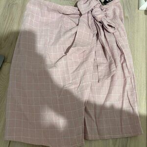 Missguided Grid Check Tie Side Mini Skirt